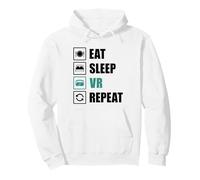 Eat Sleep VR Repetir Diversión Realidad Virtual Gamer Desarrollador Sudadera con Capucha