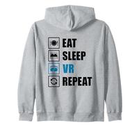 Eat Sleep VR Repetir Diversión Realidad Virtual Gamer Desarrollador Sudadera con Capucha