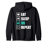 Eat Sleep VR Repetir Diversión Realidad Virtual Gamer Desarrollador Sudadera con Capucha