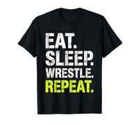 Eat Sleep Wrestle Repeat, Divertido Entrenamiento de Lucha Libre Camiseta
