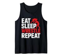 Eat Sleep Wrestle Repeat, Divertido Entrenamiento de Lucha Libre Camiseta sin Mangas
