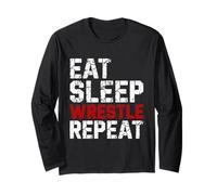 Eat Sleep Wrestle Repeat, Divertido Entrenamiento de Lucha Libre Manga Larga
