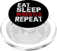 Eat Sleep Wrestle Repeat, Divertido Entrenamiento de Lucha Libre PopSockets PopGrip para MagSafe