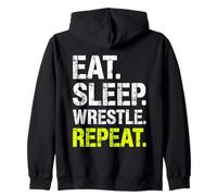 Eat Sleep Wrestle Repeat, Divertido Entrenamiento de Lucha Libre Sudadera con Capucha