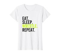 Eat Sleep Wrestle Repeat Funny Wrestling Wrestler Camiseta gráfica económica, Mujer, Blanco, L