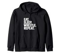 Eat Sleep Wrestle Repeat Sudadera con Capucha