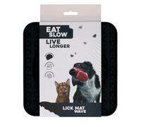 Eat Slow Live Longer Alfombra para fugas, 20 x 20 cm, antiolfación, comedero lento, 100% silicona, apta para lavavajillas, para perros o gatos, comedero antienredos, color gris