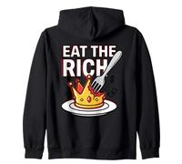 Eat The Rich Cita Izquierda Humor anticapitalista Riqueza Sudadera con Capucha