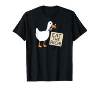 Eat The Rich Cute Goose Y2K 90s Gráfico Feminista Camiseta