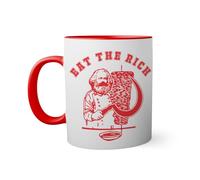 eat the rich karl marx kebab Taza de color roja con mango a juego taza 330ml