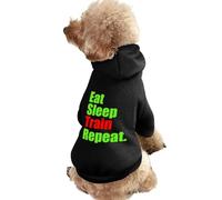 Eat Train Sleep Repeat Warm Dog Sudadera con Capucha Lindo Disfraz de Perro Sudadera Acogedora Ropa para Mascotas 2XL
