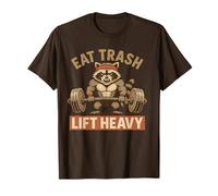 Eat Trash Lift Heavy Funny Raccoon Gym Workout Peso Muerto Camiseta