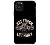 Eat Trash Lift Heavy Raccoon Gym Humor Fitness Diseño Carcasa para iPhone 11 Pro MAX