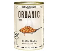 Eat Wholesome Frijoles Horneados Orgánicos, 400g (Paquete De 12) - En Salsa De Tomate, Bajo En Grasa, Fuente De Proteína, Vegano, Revestimiento Sin Bpa Y Embalaje Co2 Neutro