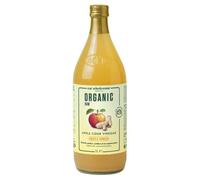 Eat Wholesome Vinagre de Sidra de Manzana Cruda Ecológica con la Madre, Cúrcuma y Canela, Botella de Vidrio en Caja, 1L