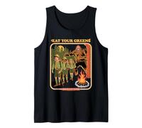 Eat Your Greens Bigfoot Sasquatch Retro Funny Adult Humor Camiseta sin Mangas
