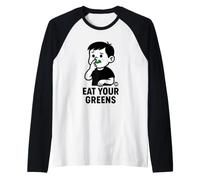 Eat Your Greens Funny Vegetable Camiseta Manga Raglan