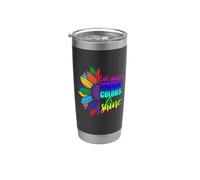 Eat Your True Colors Shine Sunflower Gay LGBT Pride Month Vaso térmico de acero inoxidable de doble pared