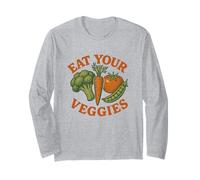 Eat Your Veggies Retro Garden Design - Vegano a base de plantas Manga Larga