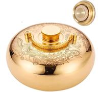 EATAN Bolsa de agua caliente de metal de mano de cobre macizo engrosado, impermeable, acabado clásico de latón con tapa, masaje de espalda en el baño (modelo esculpido, 2XL)