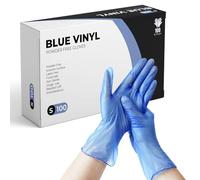eatasty Guantes desechables, guantes de vinilo multiusos, sin polvo, color azul