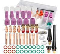 EATBALE 61 uds antorcha de Soldadura para TIG Lente de Gas rechoncho # 12 Kit de Copa de Vidrio para WP-17/18/26
