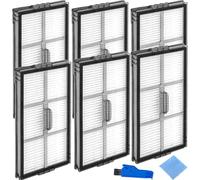 EATBALE Filtro HEPA de repuesto para aspiradoras Roborock Saros 10R / G20s Ultra, paquete de 6, kit de accesorios de filtros lavable/utilizable para mantener suelos limpios, cepillo de limpieza