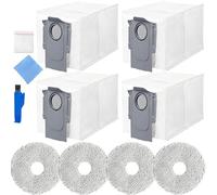 EATBALE Juego de accesorios para robot aspirador Roborock Qrevo/Saros 10R/Qrevo Curv/Qrevo Edge/Qrevo Edge S5A/QV 35A/Qrevo S5V con 4 bolsas de polvo y 4 toallitas