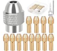 EATBALE Juego de pinzas para Dremel 225 3000 4000 4250 4485 8220 Kit de accesorios Pinza de latón 4485 (0,8 mm-3,2 mm) Tuerca metálica Cambio rápido Multiherramienta Herramienta rotativa Repuestos