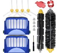 EATBALE Kit de Accesorios de Repuesto para iRobot Roomba 600 500 Series 694 692 690 680 660 665 651 650 614 Robot Aspirador, 1 Cepillo de cerdas y batidor Flexible, 4 cepillos Laterales, 2 filtros