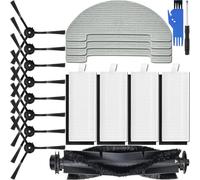 EATBALE Kit de Accesorios de Repuesto para Vactidy Nimble T7 / T8 Set Robot Aspirador, 1 x Cepillo Principal, 8 x cepillos Laterales, 4 x filtros, 4 x mopas, Piezas Lavables y Reutilizables (17 uds.)