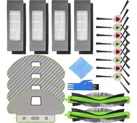 EATBALE Kit de Piezas de Repuesto para iRobot Roomba Combo 113 R113840 R111840 Robot Aspirador, Accesorios 2 cepillos de Rodillos + 4 filtros + 8 cepillos Laterales + 4 trapeadores (18 Piezas)