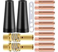 EATBALE MB15 15AK MIG Contact Tips Kits M6 Tip 0.9mm 0.035" Flux Core Nozzles Tip Holder Diffusers Fit MIG/MAG 15AK MB15 Welding Torch Accessories Welder Gun Consumables Wrench (15Pcs)