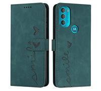 EATCYE Funda para Motorola Moto G71 5G, Carcasa PU Cuero Flip Cover Phone Case Protectora con Soporte, Bolsillo para Tarjetas y Cierre Magnético para Motorola Moto G71 5G (Verde)
