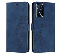 EATCYE Funda para OPPO A16 / A16S / A54S / A55 5G /A53S 5G, Carcasa PU Cuero Flip Cover Phone Case Protectora, Bolsillo para Tarjetas y Cierre Magnético para OPPO A16/A16S/A54S/A55 5G/A53S 5G (Azul)