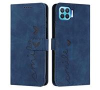 EATCYE Funda para OPPO A73 2020 4G / F17, Carcasa PU Cuero Flip Cover Phone Case Protectora con Soporte, Bolsillo para Tarjetas y Cierre Magnético para OPPO A73 2020 4G / F17 (Azul)
