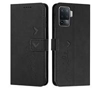 EATCYE Funda para OPPO A94 4G / A94 5G / A95 5G / F19 Pro+ 5G / F19 Pro 4G, Carcasa PU Cuero Flip Cover Phone Case Protectora con Soporte, Bolsillo para Tarjetas y Cierre Magnético (Negro)