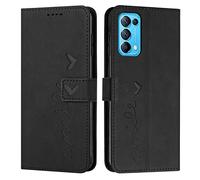EATCYE Funda para OPPO Find X3 Lite 5G / OPPO Reno 5 5G, Carcasa PU Cuero Flip Phone Case Protectora con Soporte, Bolsillo para Tarjetas y Cierre Magnético para OPPO Find X3 Lite 5G/Reno 5 5G (Negro)