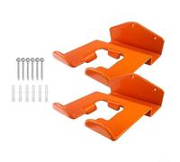 Eater Hook Soporte de pared para recortadora de césped, organizador de almacenamiento de garaje para recortadoras de cuerdas y cortasetos, estante de metal amarillo con tornillos