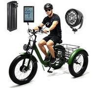 EaThsalL Triciclo Electrico Adulto De Carga 24 Pulgadas 7 Velocidades Anchos para Ciclistas De 200 Kg para Adultos De Alta Resistencia con Canasta De Gran Capacidad A-NoSeat