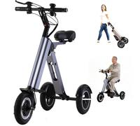 EaThsalL Triciclo Electrico Adulto Triciclo Plegable con Asiento, diseño Ligero, función de Marcha atrás e Interruptor de Llave; Triciclo de 3 Ruedas para desplazamientos Diarios