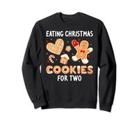 Eating Christmas Cookies Two Pregnancy Announcement Pregnant Sudadera