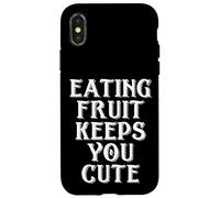 Eating Fruit Keeps You Cute Funny Vegan Protein Vegetarian Carcasa para iPhone X/XS