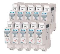 EATON 109130 PLGC4-C16/1N - DISYONCTOR MODULAR PH/N - Blanco - MANETA GRISE - 1P+N/16 A - CURVA C - Conexión directa sin tornillos - 10 disyuntores