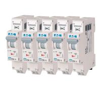 EATON 109130 PLGC4-C16/1N - DISYONCTOR MODULAR PH/N - Blanco - MANETA GRISE - 1P+N/16 A - CURVA C - Conexión directa sin tornillos - 5 disyuntores