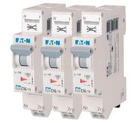 EATON 109130 PLGC4-C16/1N - DISYONCTOR MODULAR PH/N - Blanco - MANETA GRISE - 1P+N/16 A - CURVA C - Conexión directa sin tornillos - 3 disyuntores