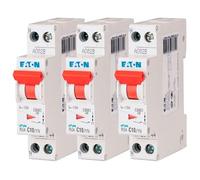 EATON 264744 PLG4-C10/1N - DISYONCTOR MODULAR PH/N - Blanco - MANETA ROJO - 1P+N/10 A - CURVA C - Conexión de tornillo - 3 disyuntores