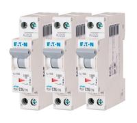 EATON 264746 PLG4-C16/1N - DISYONCTOR MODULAR PH/N - Blanco - MANETA GRISE - 1P+N/16 A - CURVA C - Conexión de tornillo - 3 disyuntores