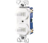 EATON 271W-BOX 15 Amps 120/277 V Tradicional Heavy Duty Grado Dos Interruptores de un solo polo, Blanco