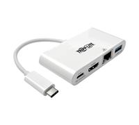 Eaton Adaptador Multipuerto USB C, 4K HDMI, Puerto USB A, GbE, Carga PD de 60W, HDCP, Blanco (U444-06N-H4GU-C)